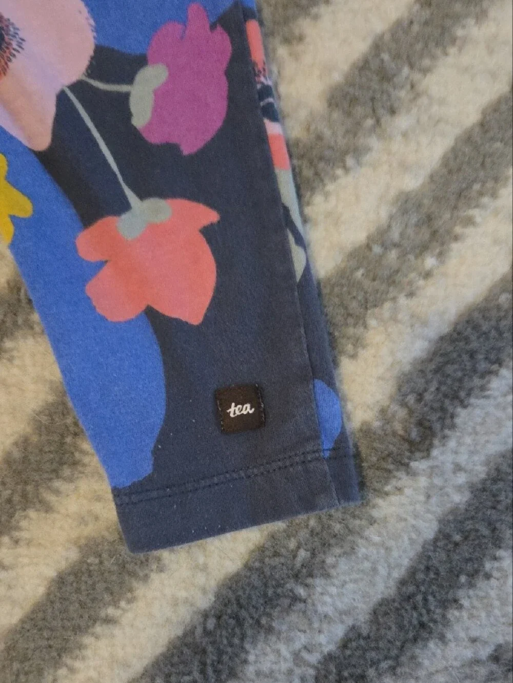 Tea Collection Onesie Purple Top and Navy Floral Bottom Size 6-9 months
